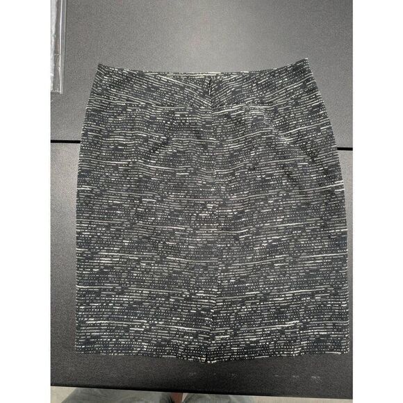 Ann Taylor LOFT Navy Blue White Straight Career Skirt Women's Size 4 - Picture 2 of 5